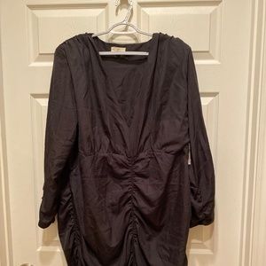 Girl Soul Size 2X Black runched dress with lightly padded shoulder pads